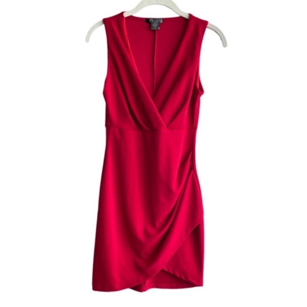Joe & Elle Sleeveless Cocktail Dress Faux Wrap Red Size M